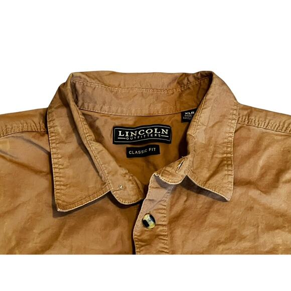 Lincoln Outfitters Classic Fit Golden Brown Men's XLR Button Down Shirt - Picture 3 of 6